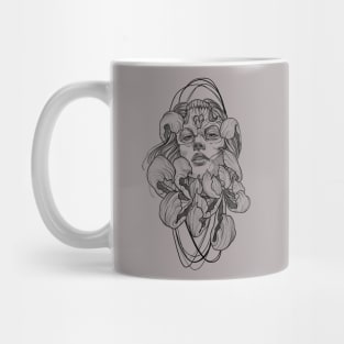 Woman skull flower tattoo Mug